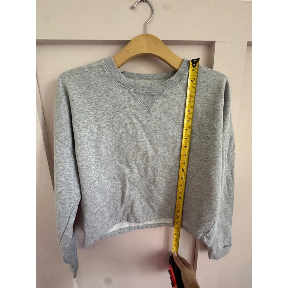 Banana Republic Womens Gray Cropped Crewneck Sweatshirt Pullover Size S - Picture 4 of 6